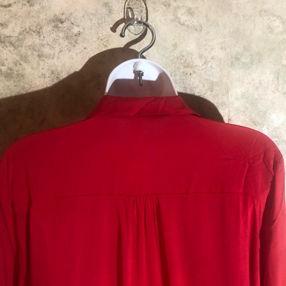 Ambiance Apparel Red Button Down Blouse - Picture 9 of 10
